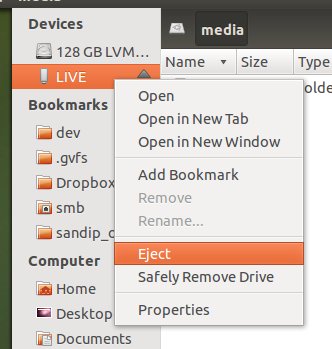 USB drive context menu in Nautilus